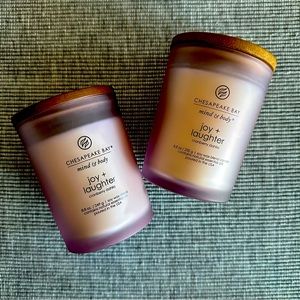2 NEW Chesapeake Bay Joy & Laughter Soy Candles (cranberry & dahlia scent)